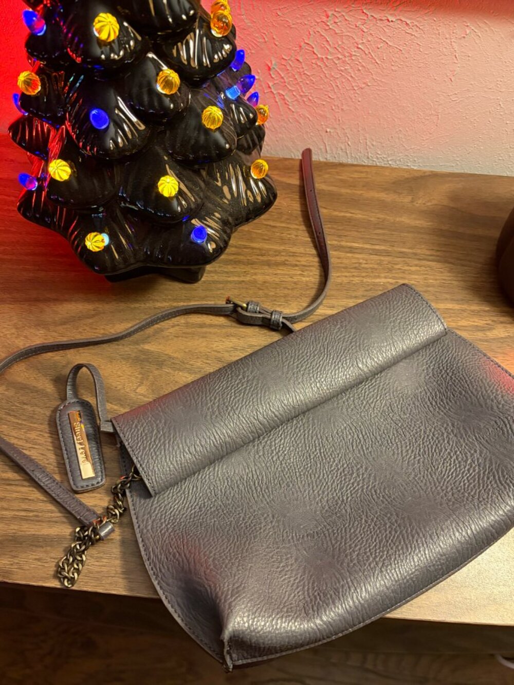 Street Level Gray Vegan Leather Handbag Purse Everyday Shoulder Bag